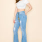 PRIVATE ORDER LIGHT BLUE DISTRESSED FLARE