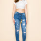 PRIVATE ORDER MEDIUM BLUE DISTRESSED SKINNY